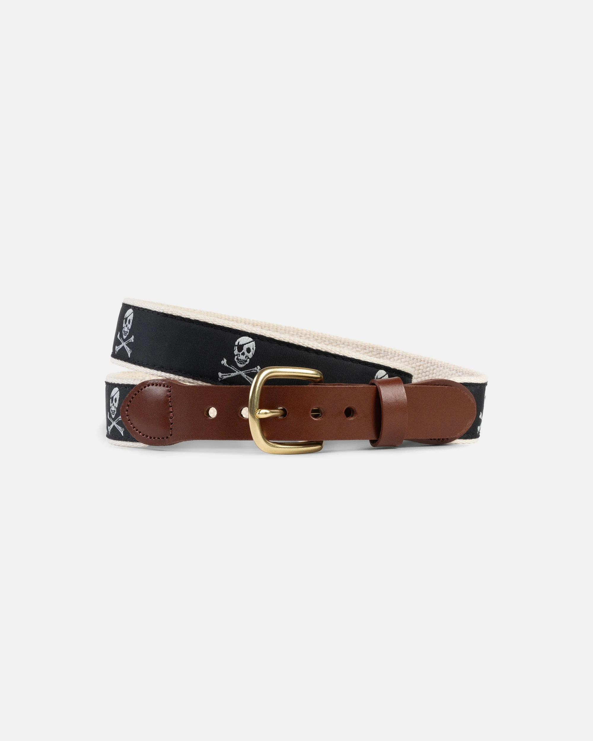 MADE-IN-USA SKULL & BONES MOTIF BELT - 1