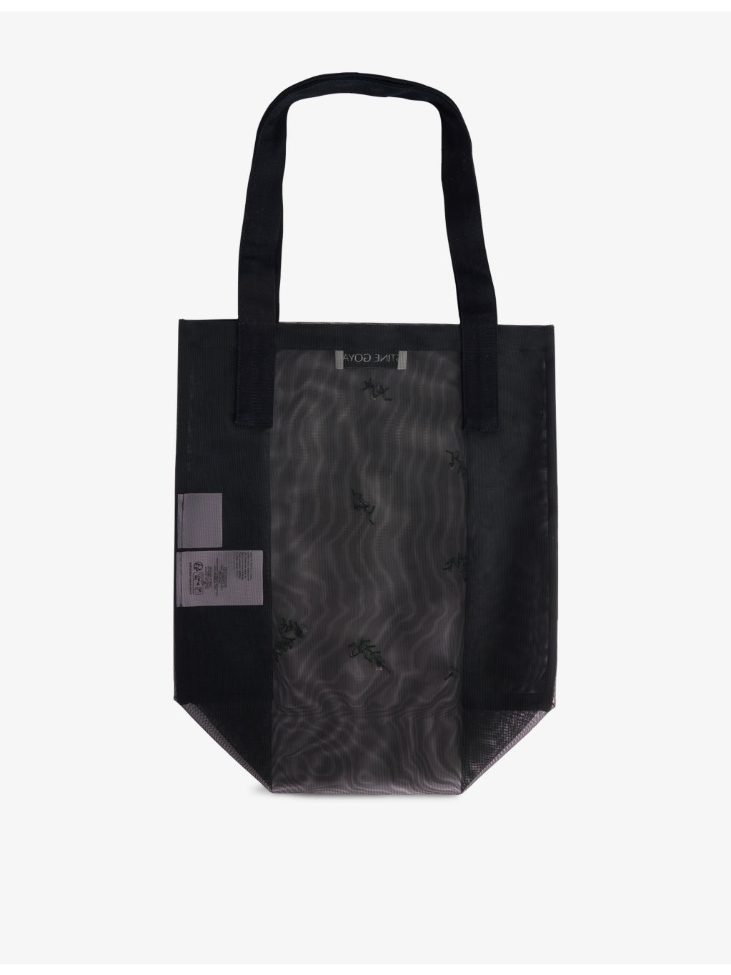 Flower-Embellished Mesh Tote Bag - 4