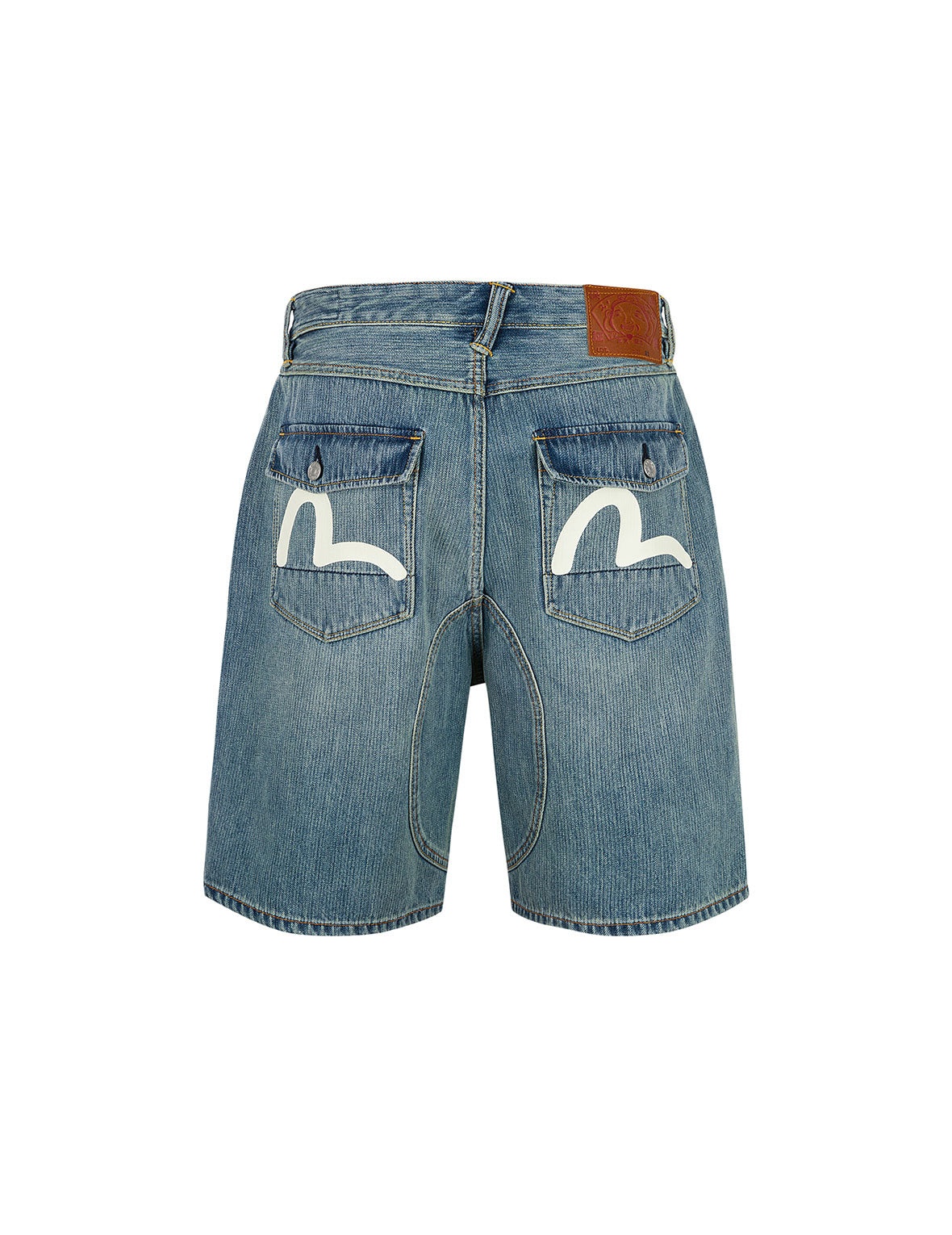 Seagull Print Regular Fit Denim Shorts - 12