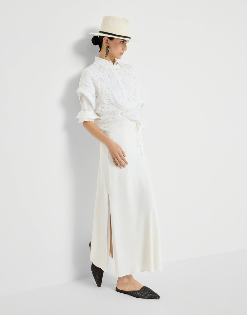 Silk and acetate crêpe cady fluid skirt 5