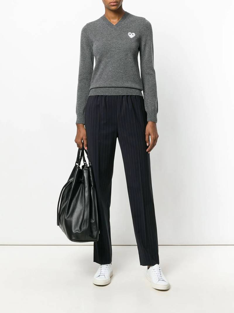 Comme des Garçons PLAY logo-patch knitted jumper outlook