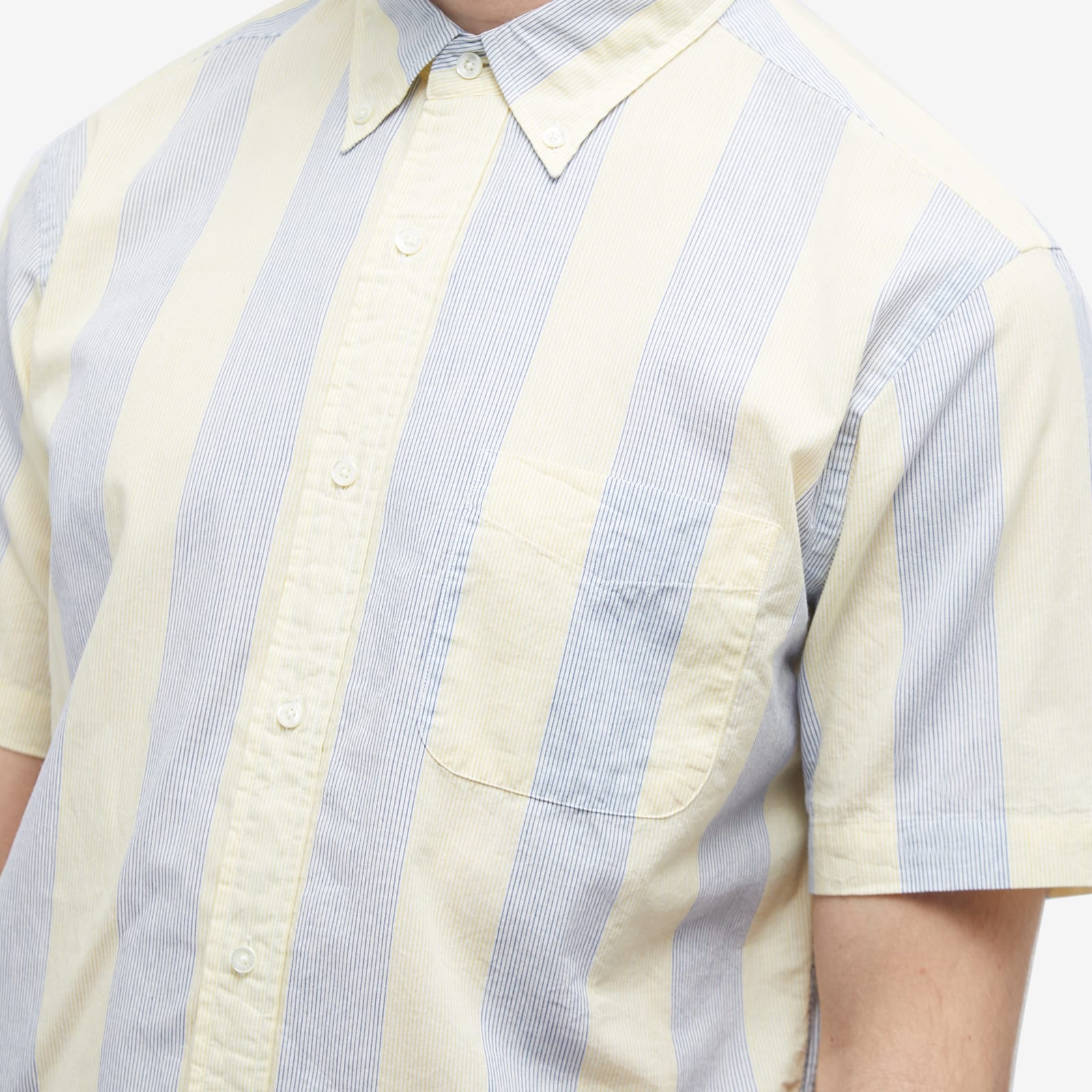 Beams Plus BD Short Sleeve Shadow Stripe Shirt - 5