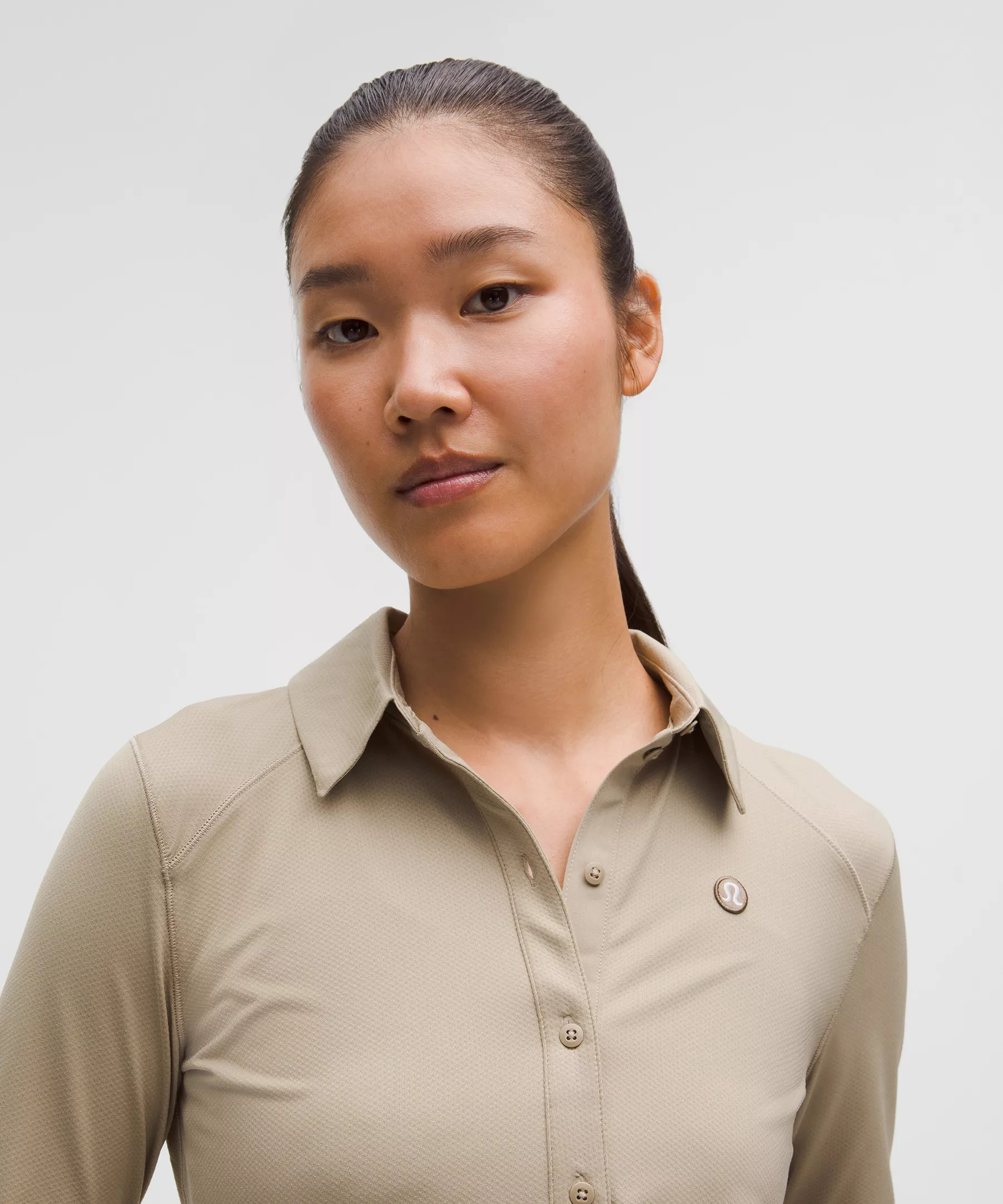 Quick-Dry Long-Sleeve Polo Shirt *Straight Hem - 4