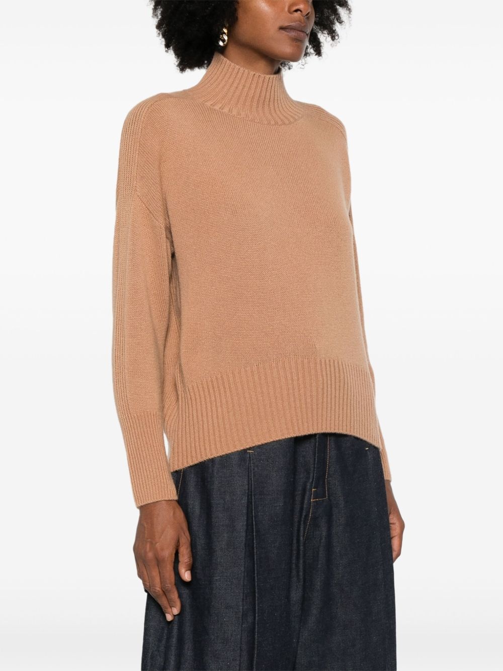 mock-neck cashmere sweater - 3