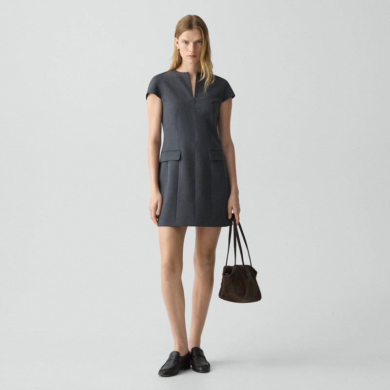 Zip Mini Dress in Good Wool 2