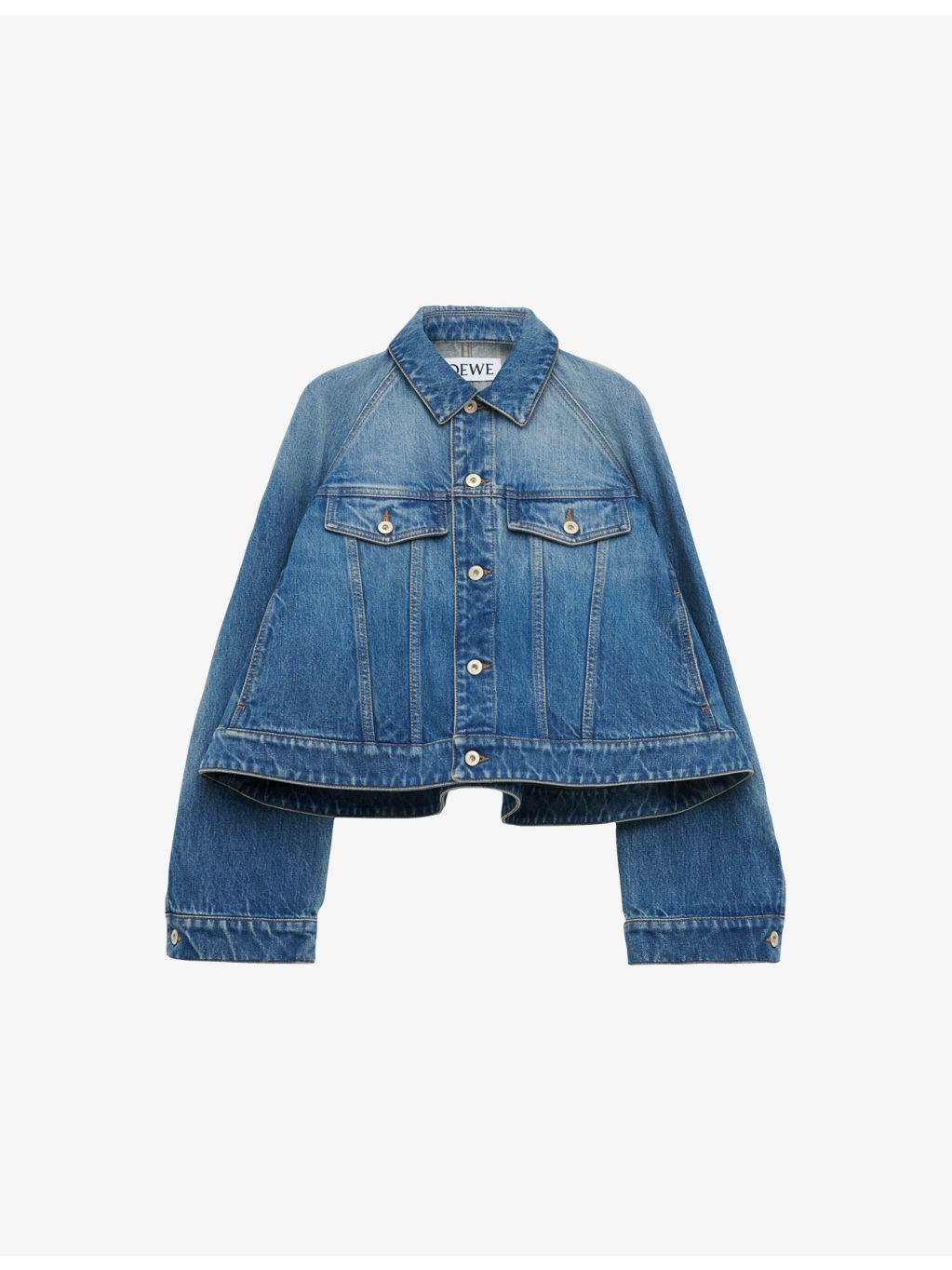 Trapeze-Fit Anagram-Patch Denim Jacket - 1