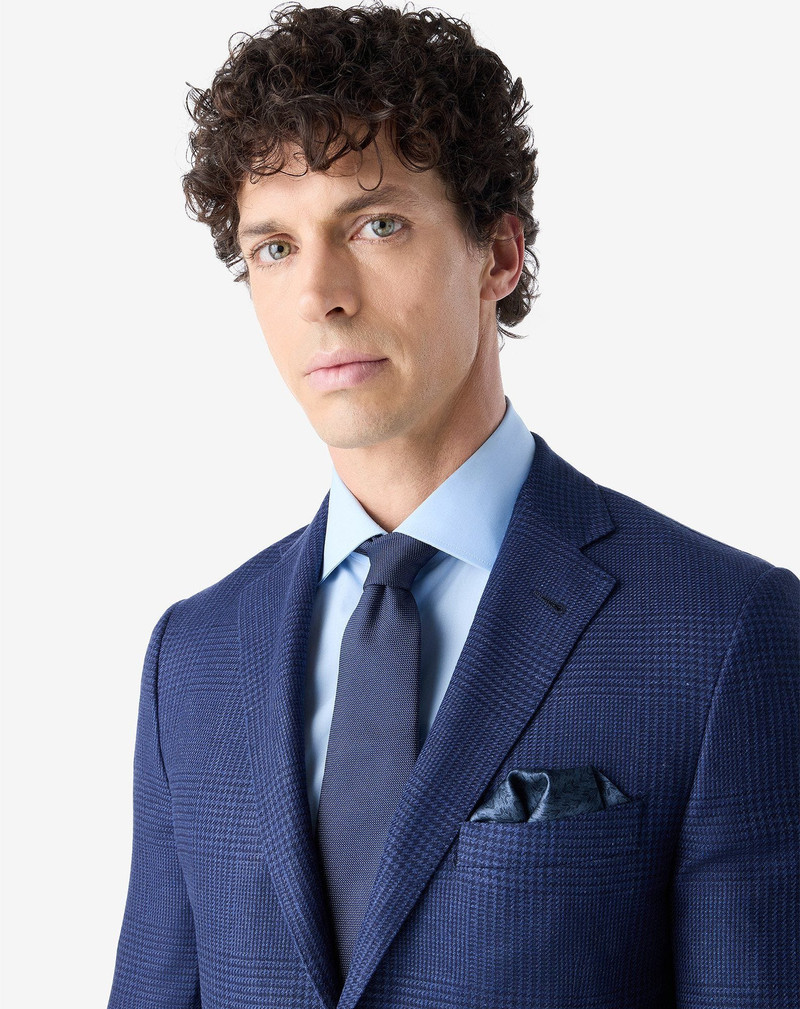 CORNELIANI Navy blue pure silk tie outlook