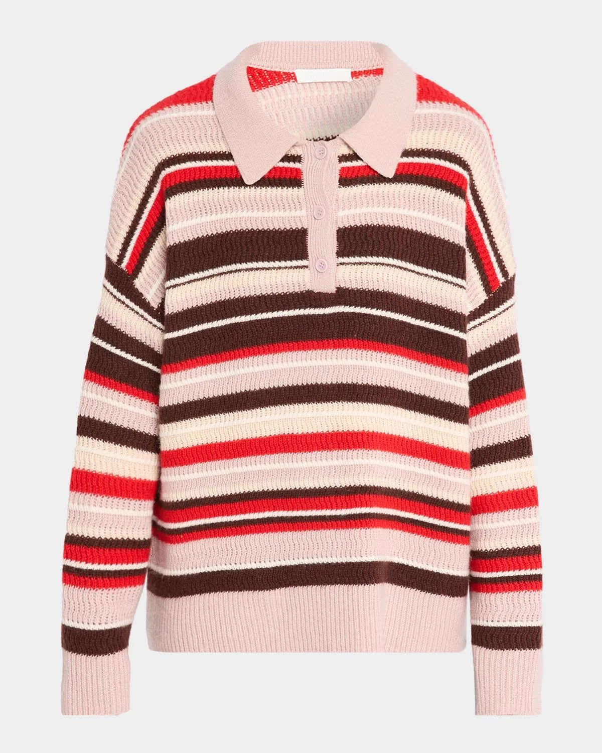 Billie Relaxed Striped Polo Sweater - 1