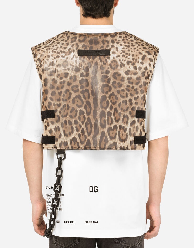 Leopard-print silk vest with patch embellishment - 2