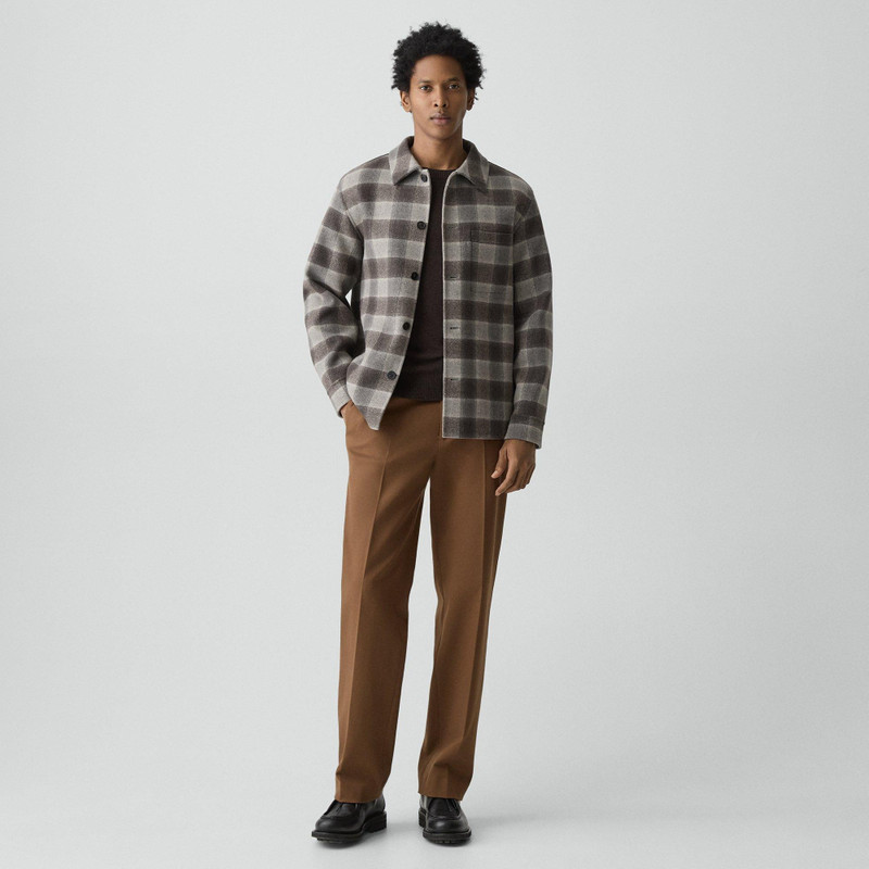 Theory Overshirt in Checked Double-Face Wool-Cashmere outlook