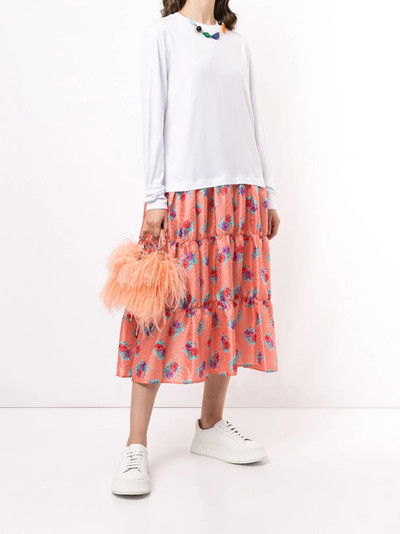 MSGM floral print panelled sweatshirt dress outlook