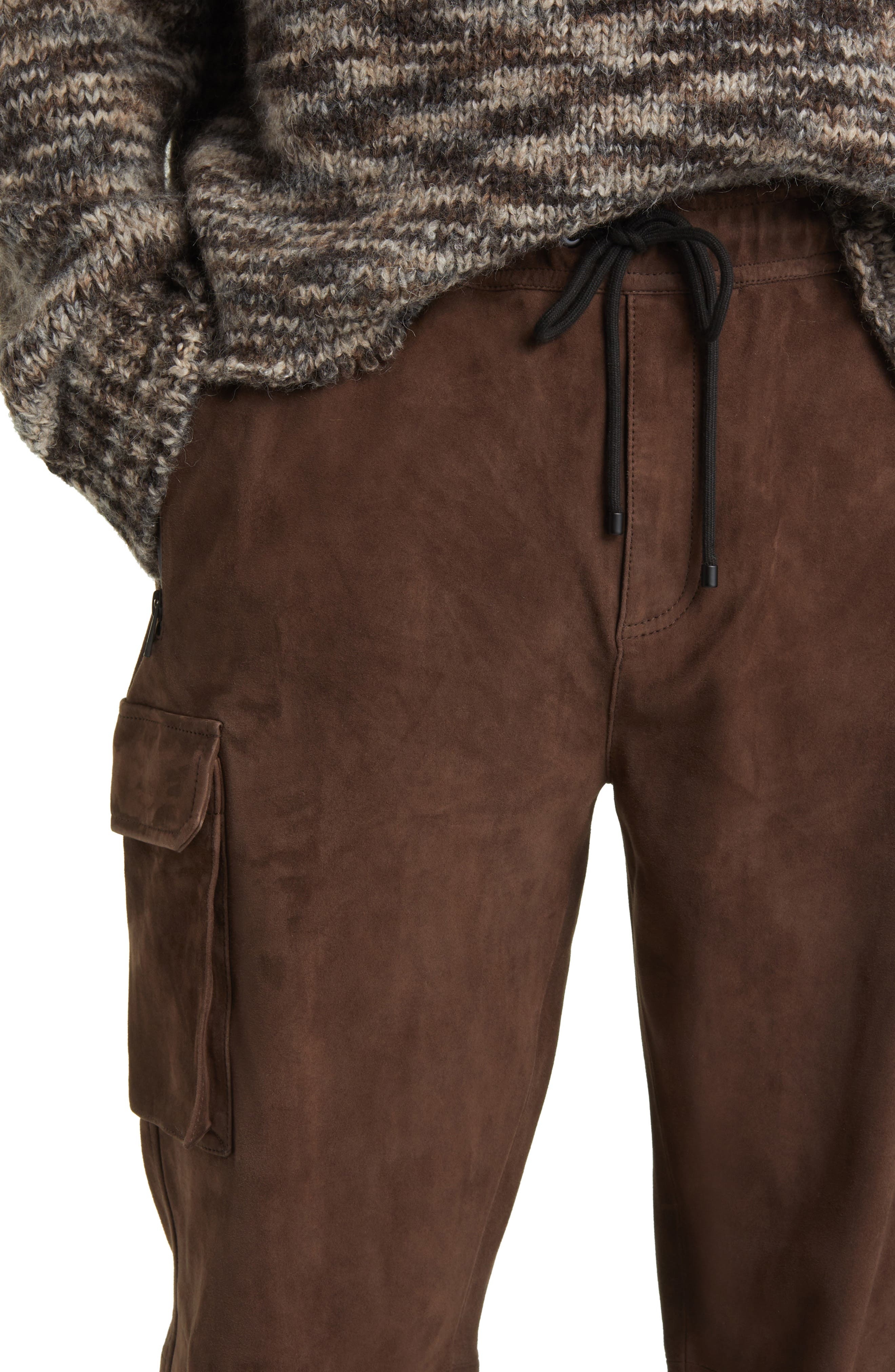 Suede Cargo Joggers - 4
