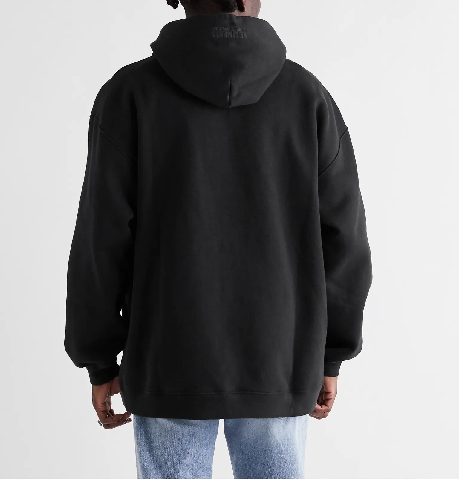 Oversized Printed Fleece-Back Cotton-Blend Jersey Hoodie - 4