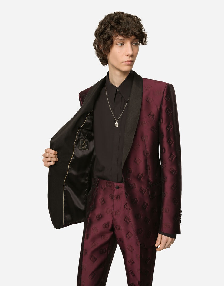 Single-breasted Sicilia-fit tuxedo suit with DG monogram - 5