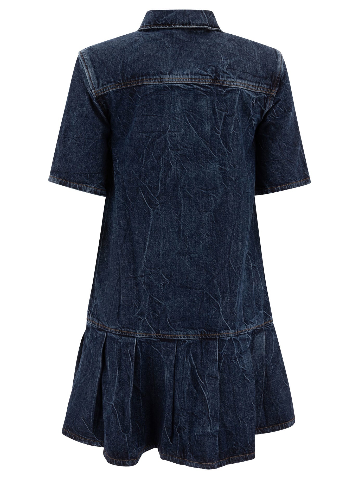 Ganni Crinkled Future Denim Mini Dress - 2