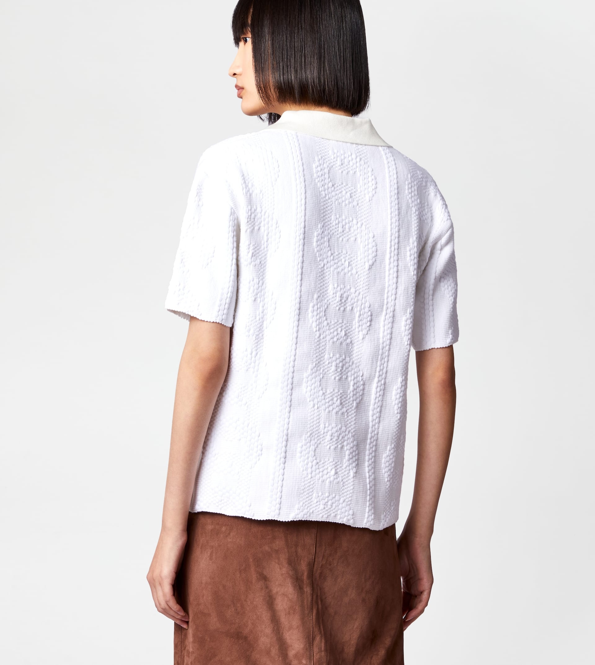 JACQUARD POLO SHIRT - WHITE - 5