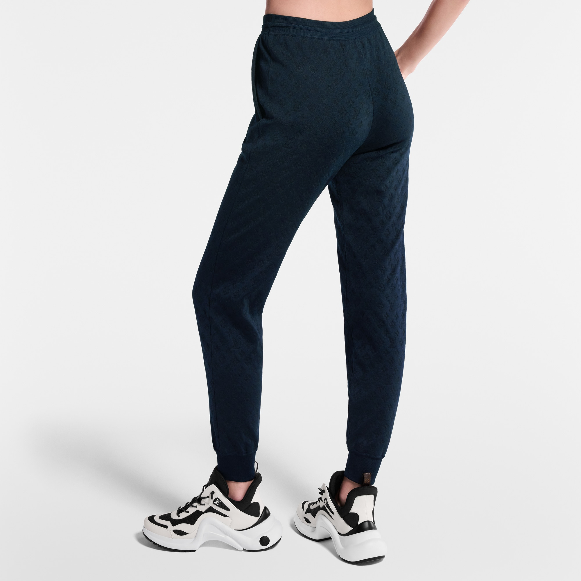 Monogram Jacquard Knit Jogging Pants - 7