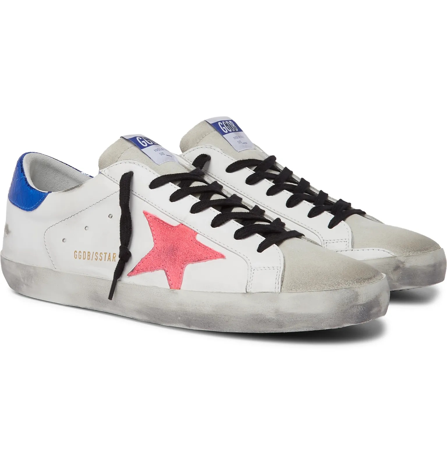 Superstar Distressed Leather and Suede Sneakers - 2