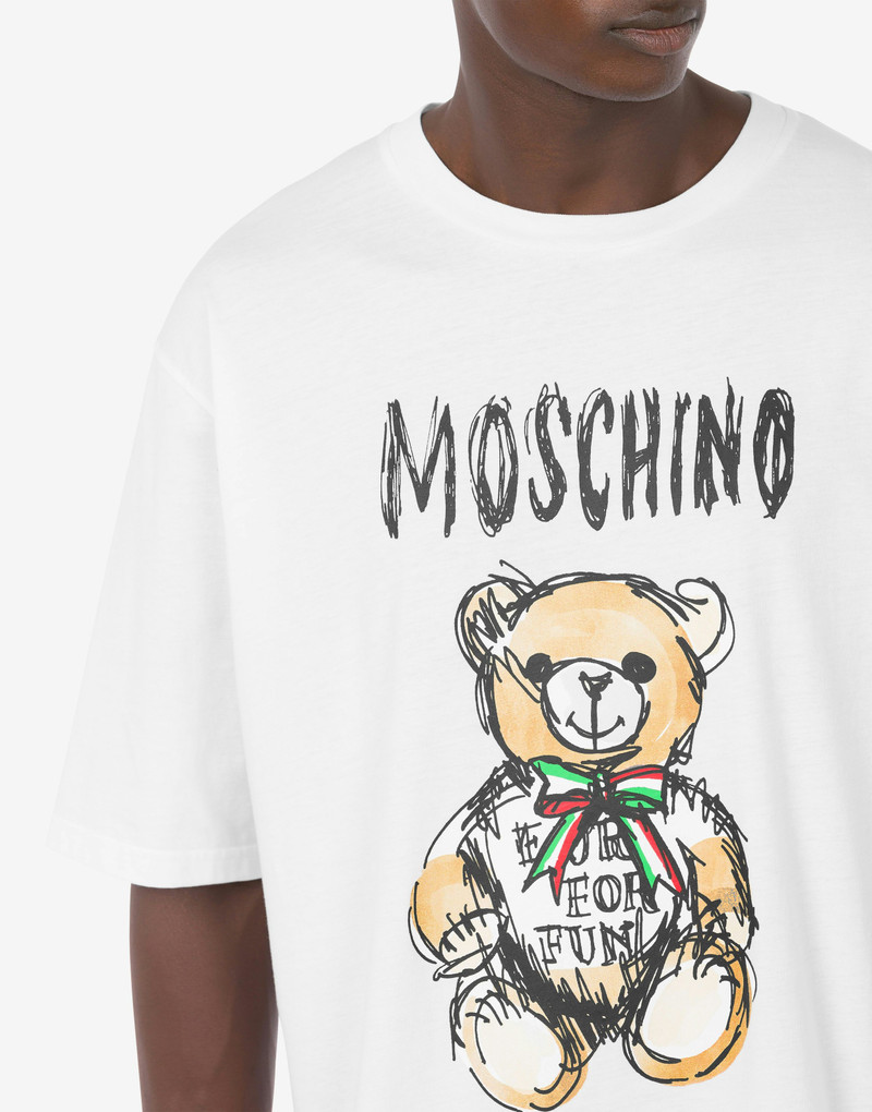 DRAWN TEDDY BEAR ORGANIC JERSEY T-SHIRT 4