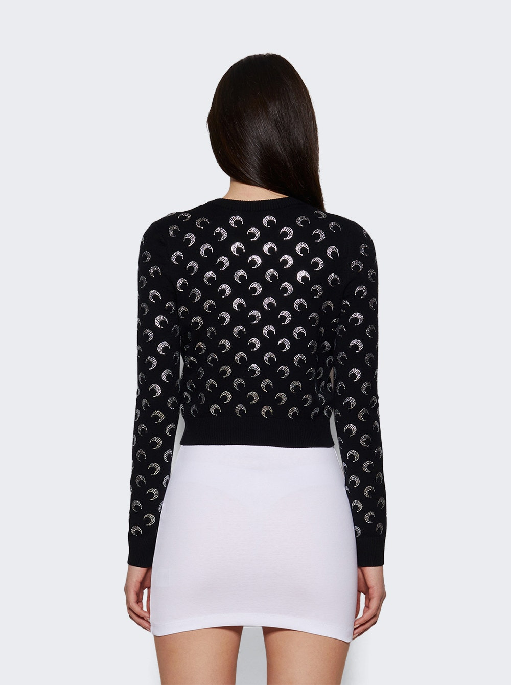 Moon Strass Knit Fitted Cardigan Black - 4
