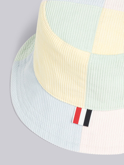 Thom Browne logo patch corduroy bucket hat outlook