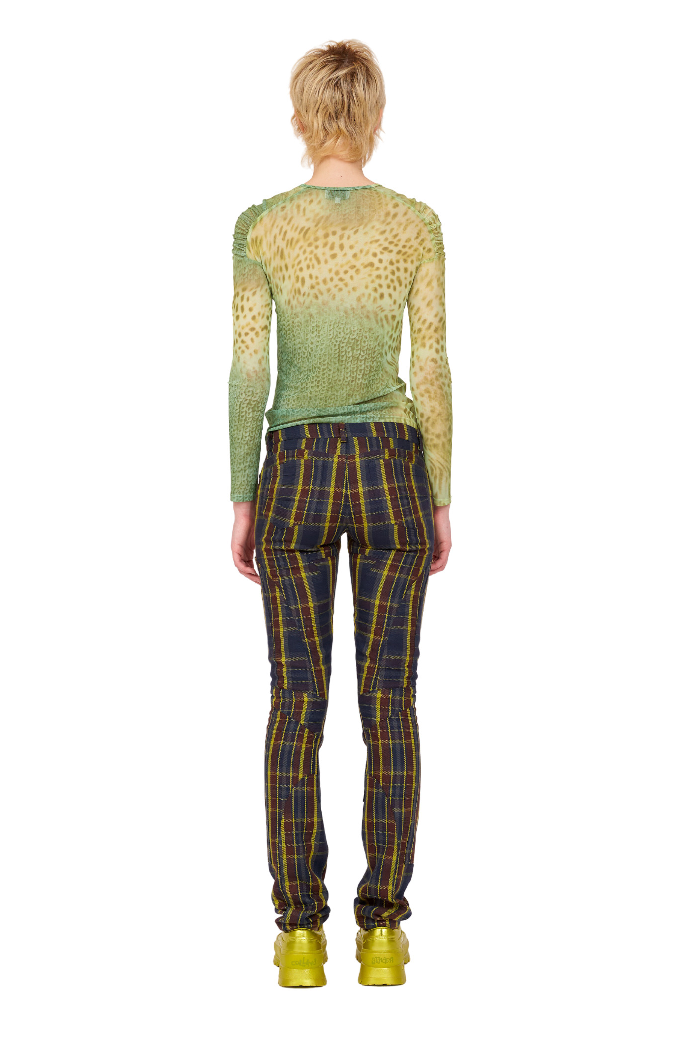 NAVY LIME PLAID RAWR PANT - 5