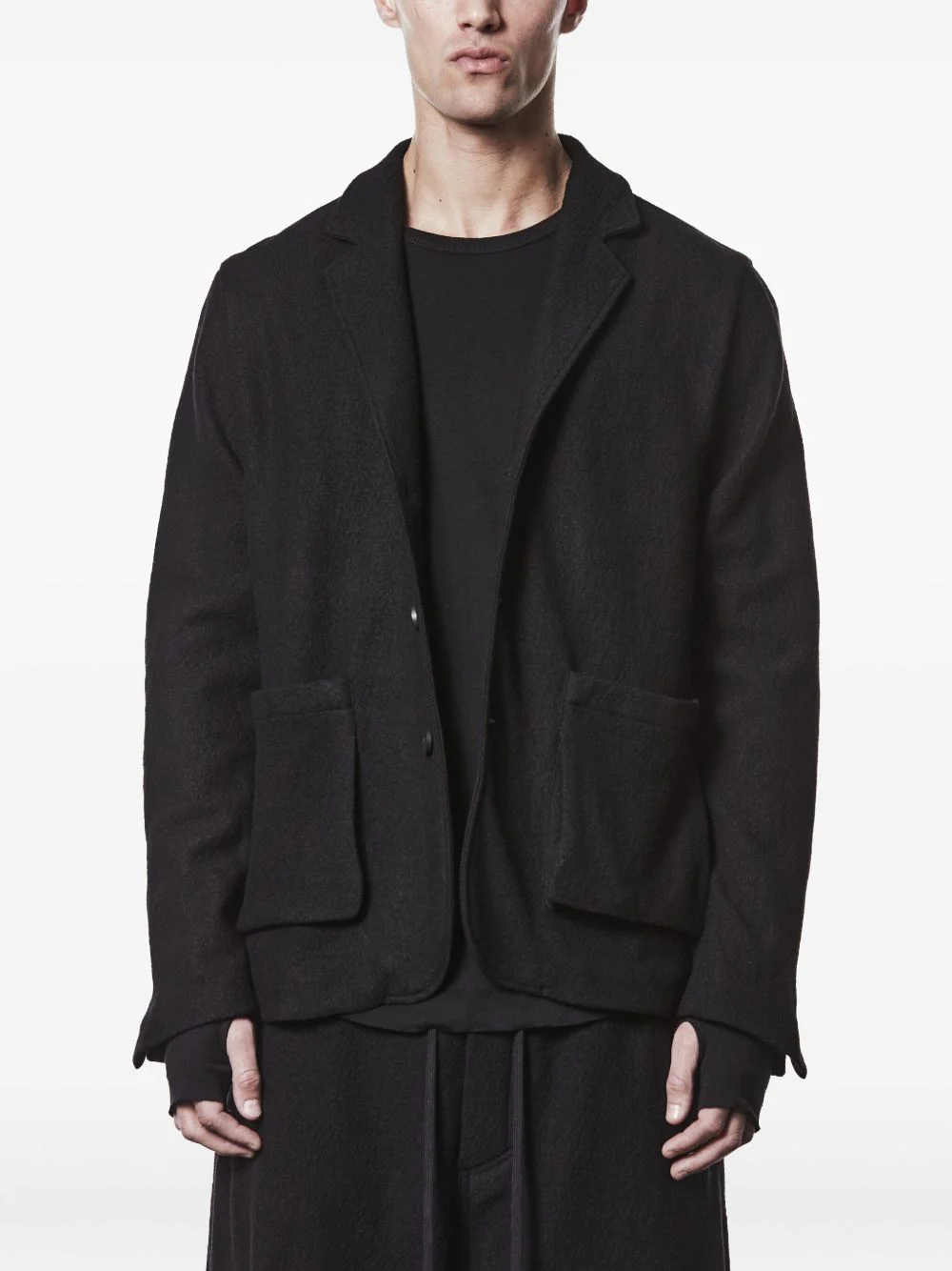 patch pocket wool jacket - 1
