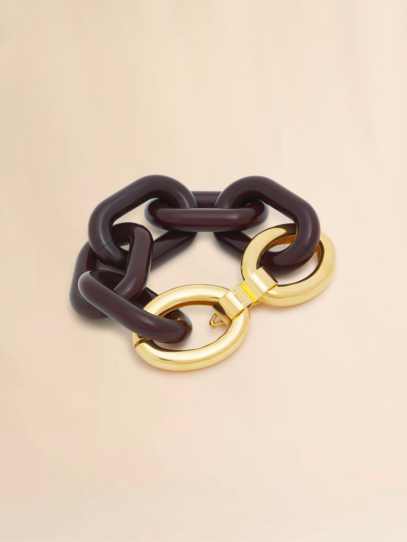 BROWN RESIN CHAIN BRACELET - 3