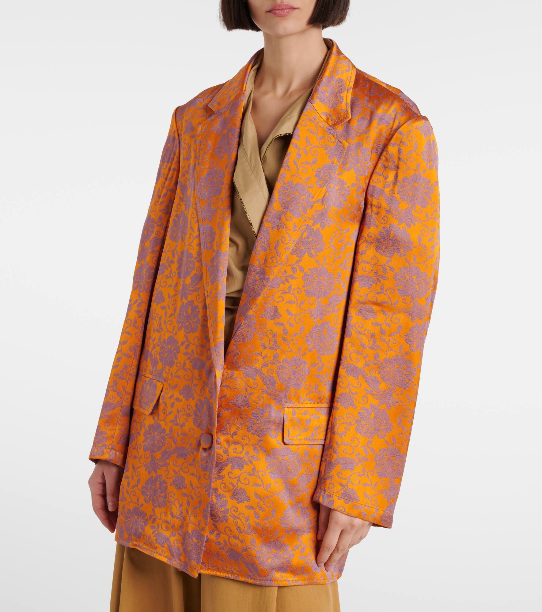 Floral jacquard blazer - 6