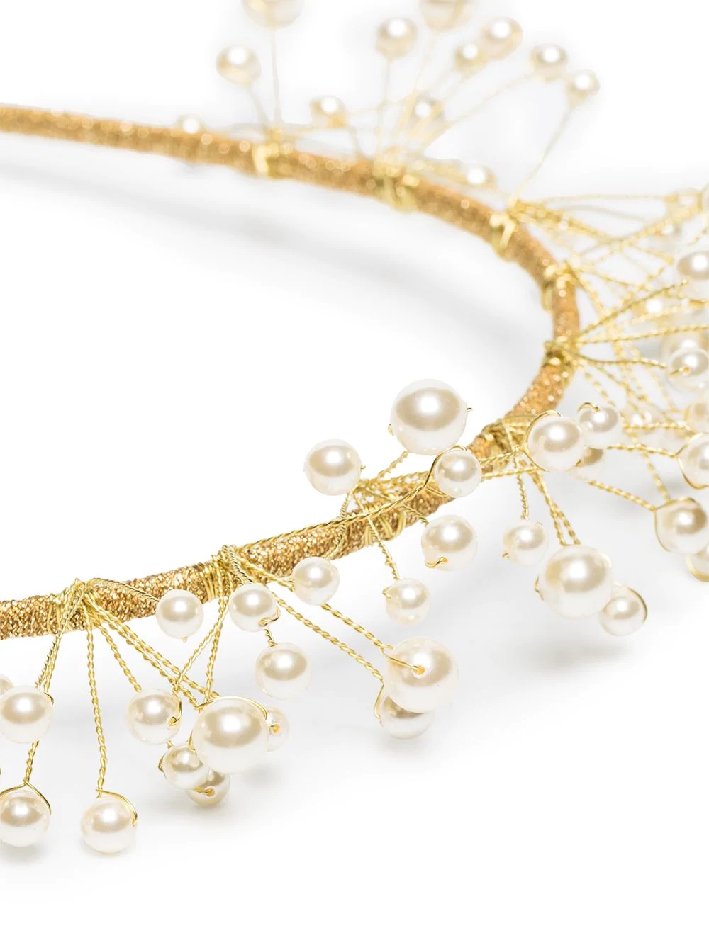 Primavera gold-tone pearl headband - 2