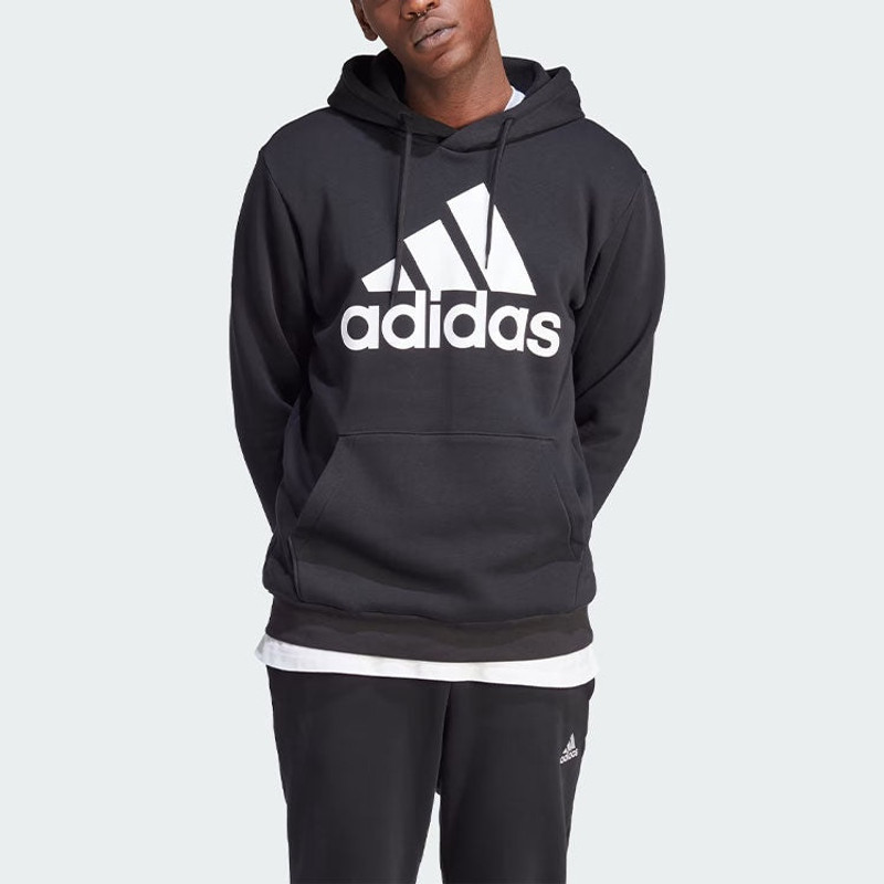 adidas adidas Fleece Big Logo Hoodie 'Black' IB4024 outlook