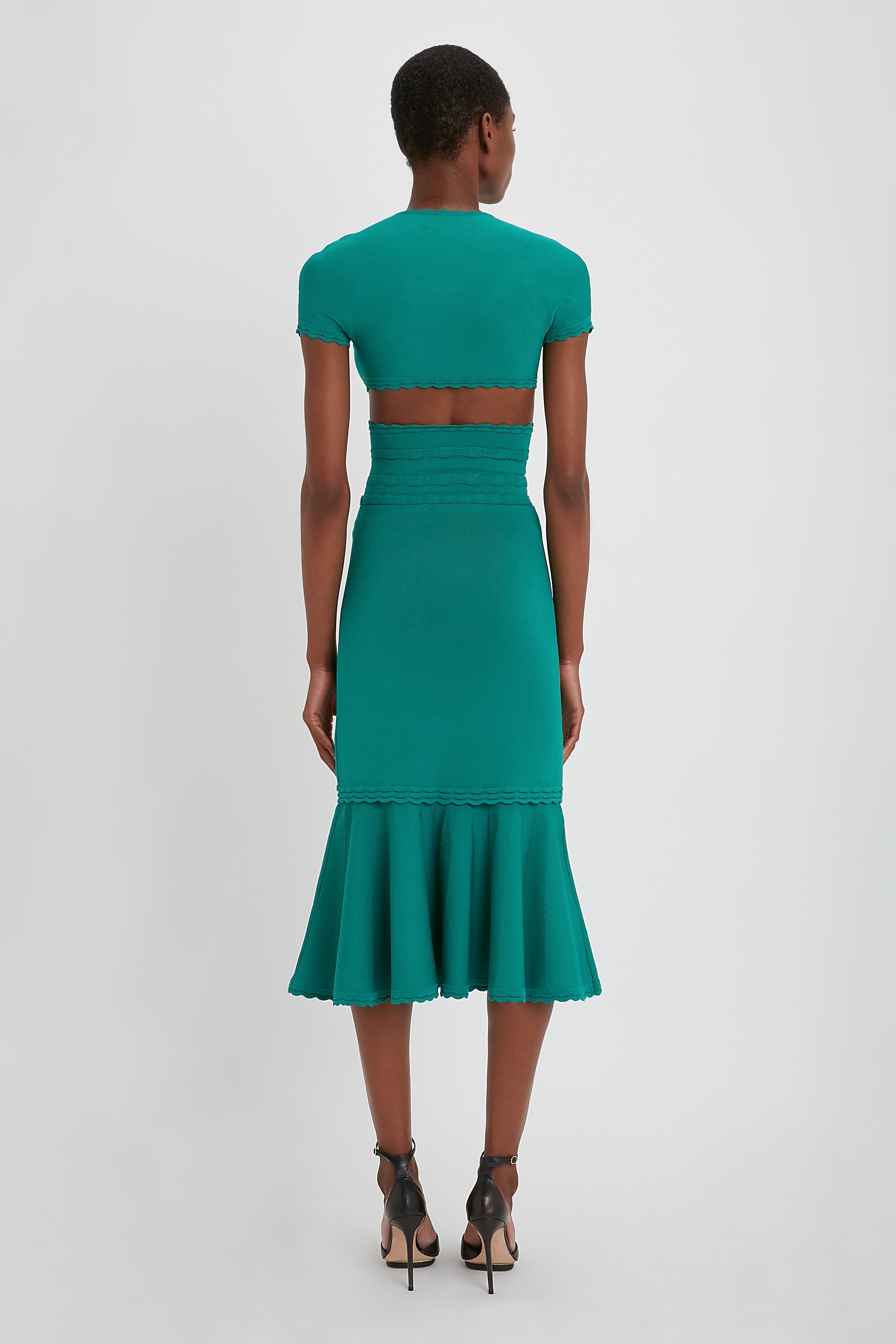 Flared Skirt In Teal - 4