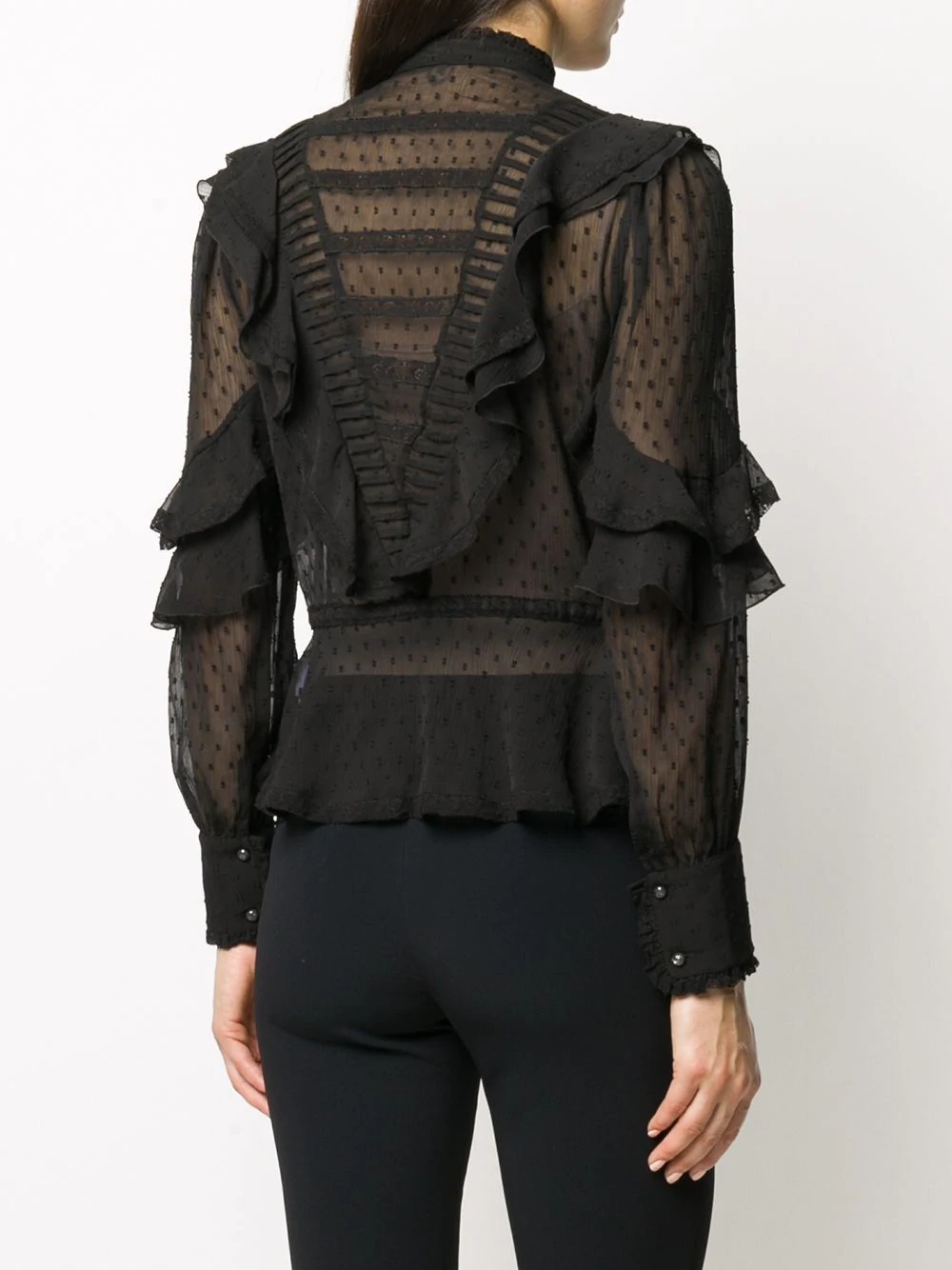 sheer ruffled blouse - 4