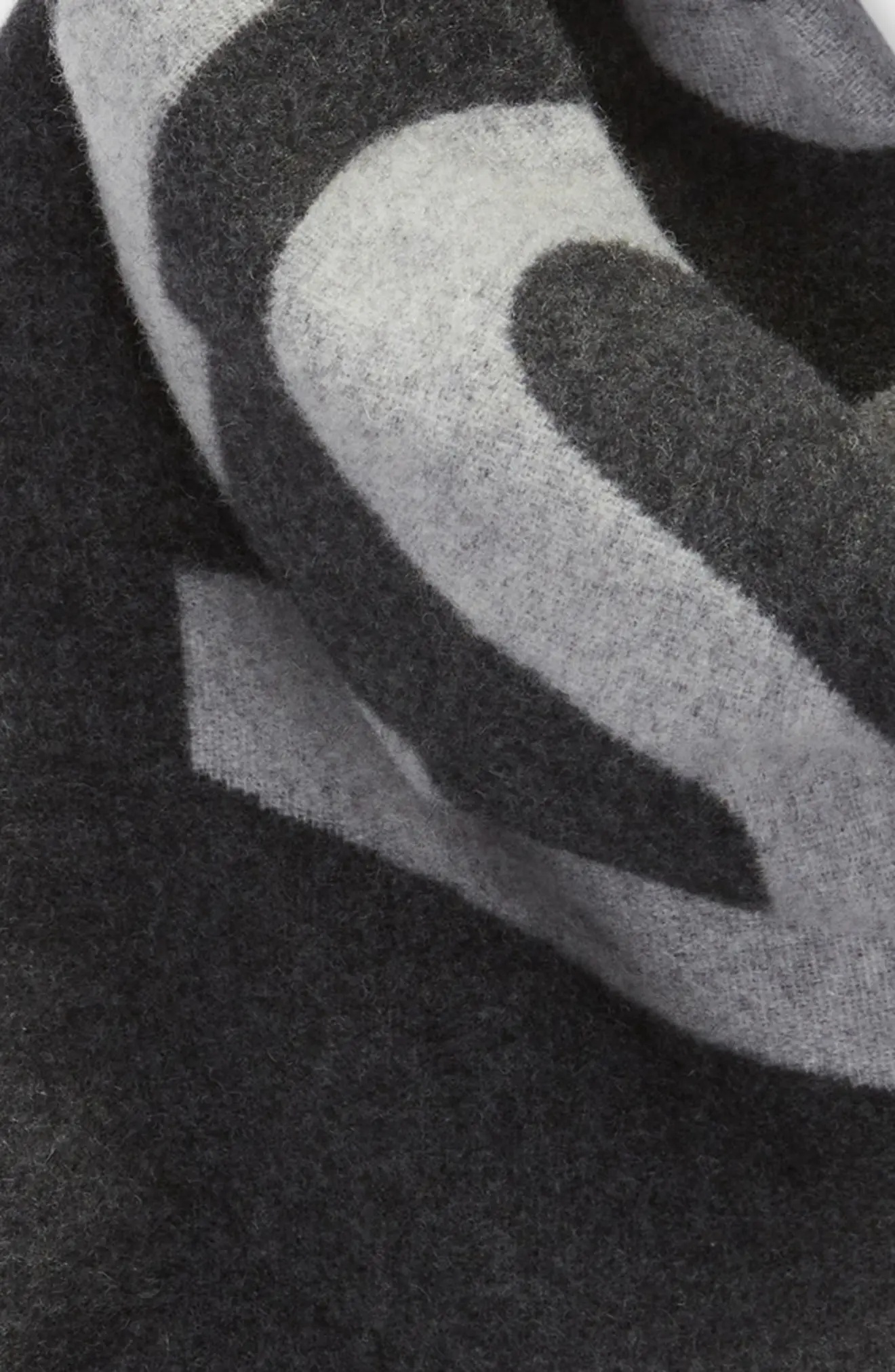 Toronty Logo Wool Blend Scarf in Grey/Light Grey - 4
