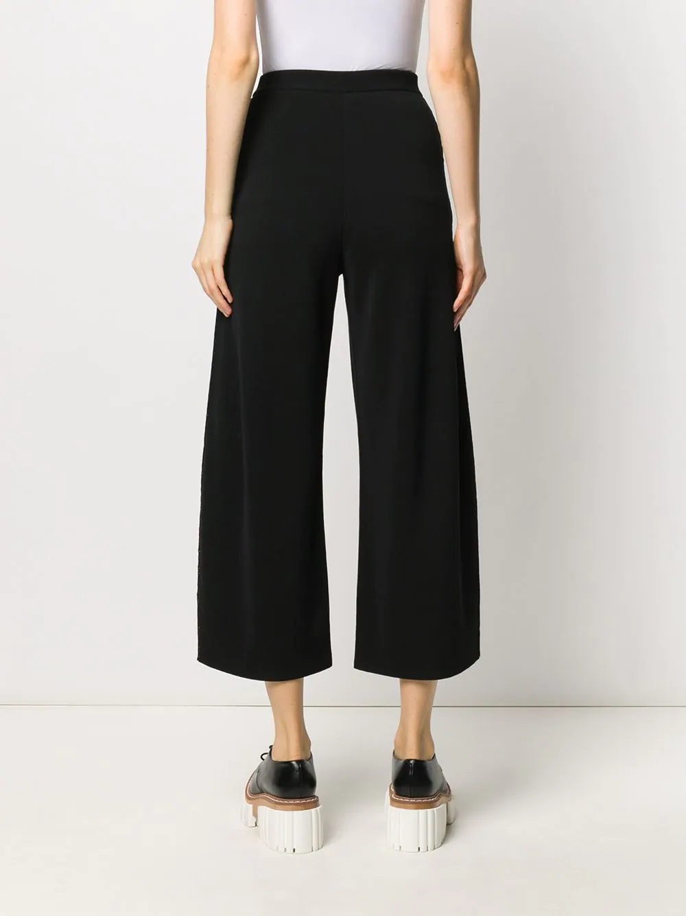 knitted wide-leg cropped trousers - 4