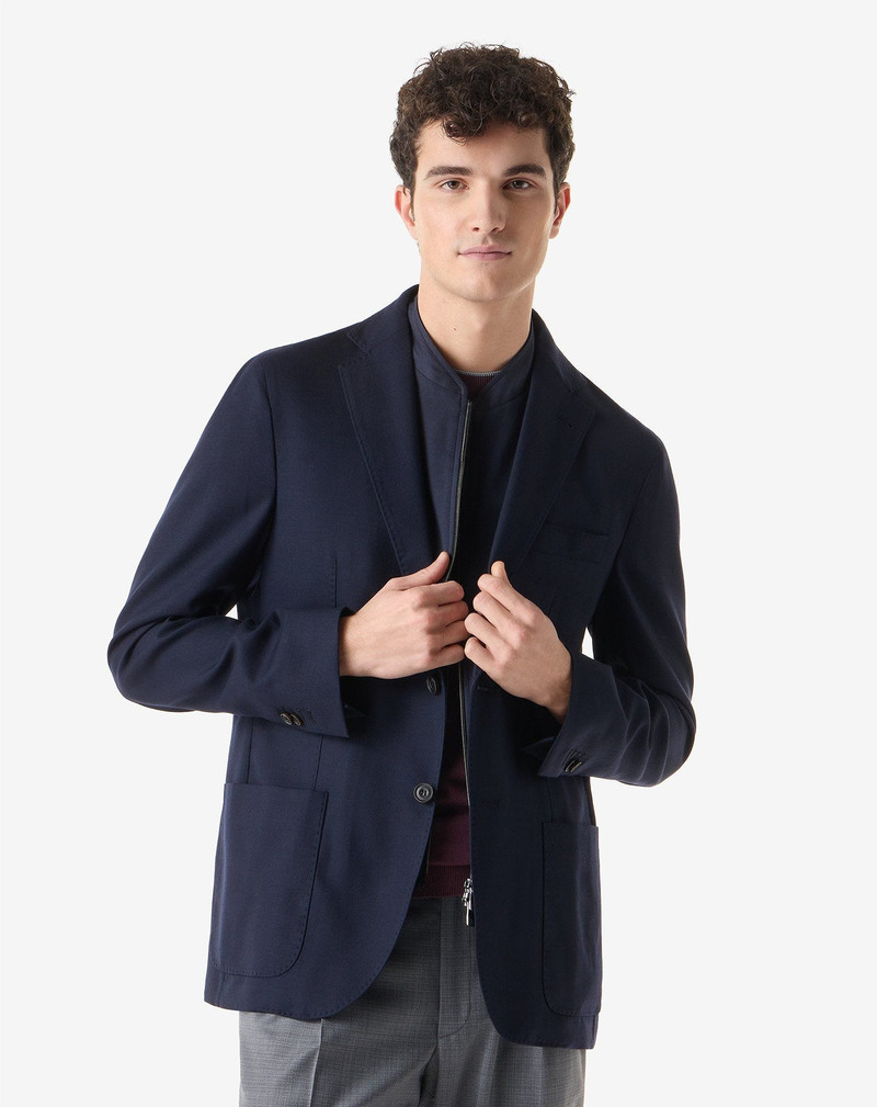 CORNELIANI Navy blue pure wool jacket with inner vest outlook