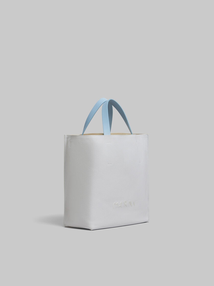 MUSEO SOFT MINI BAG IN GREY BEIGE AND BLUE LEATHER WITH MARNI MENDING - 5