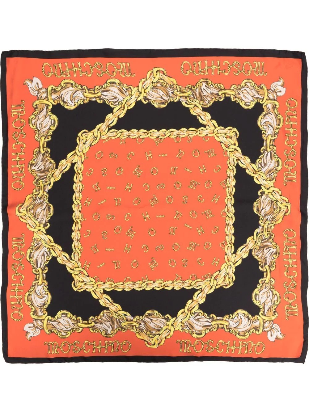 baroque-print silk scarf - 3