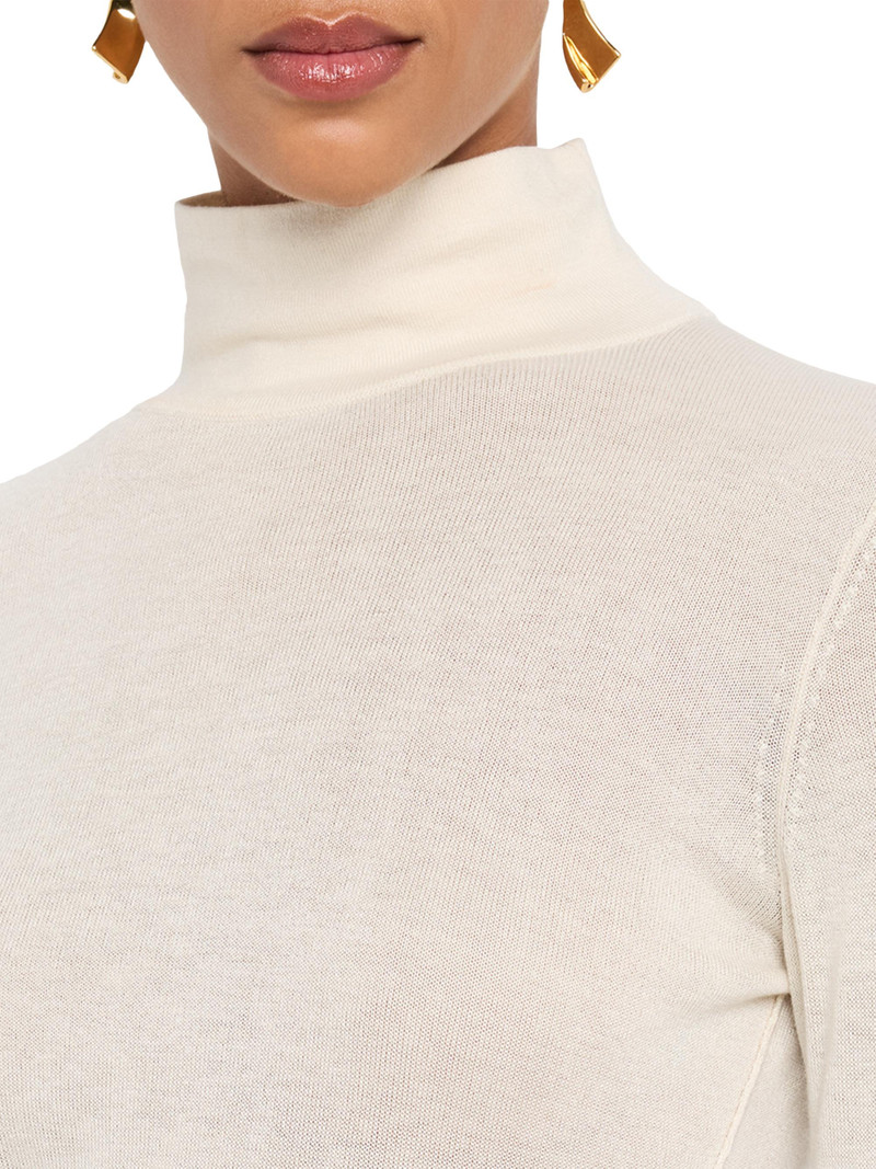 Women's Wool Slim Turtleneck Sweater - Cream 5