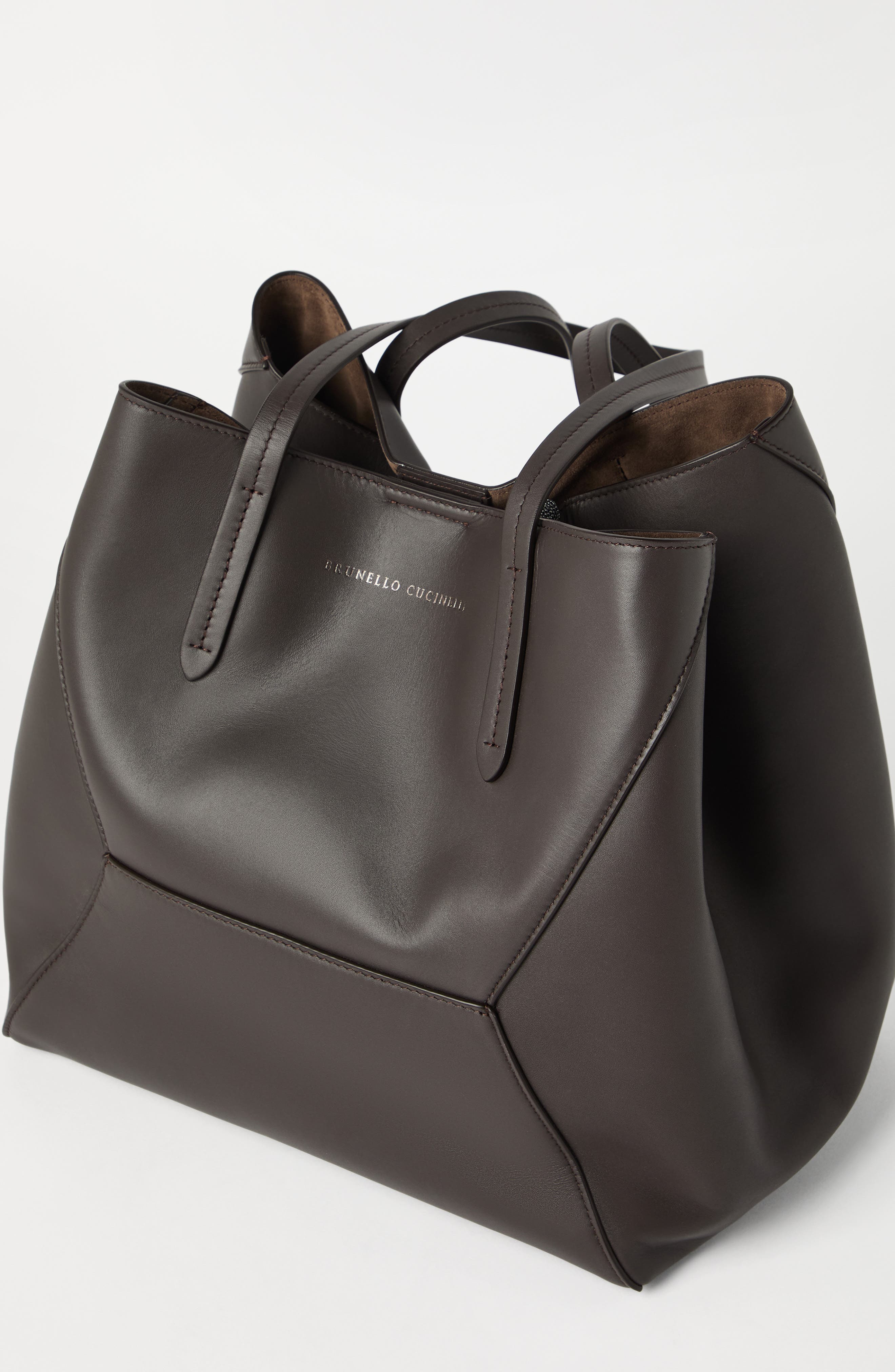 Brunello Cucinelli Calfskin BC Duo bag in Pine Cone Brown at Nordstrom - 4