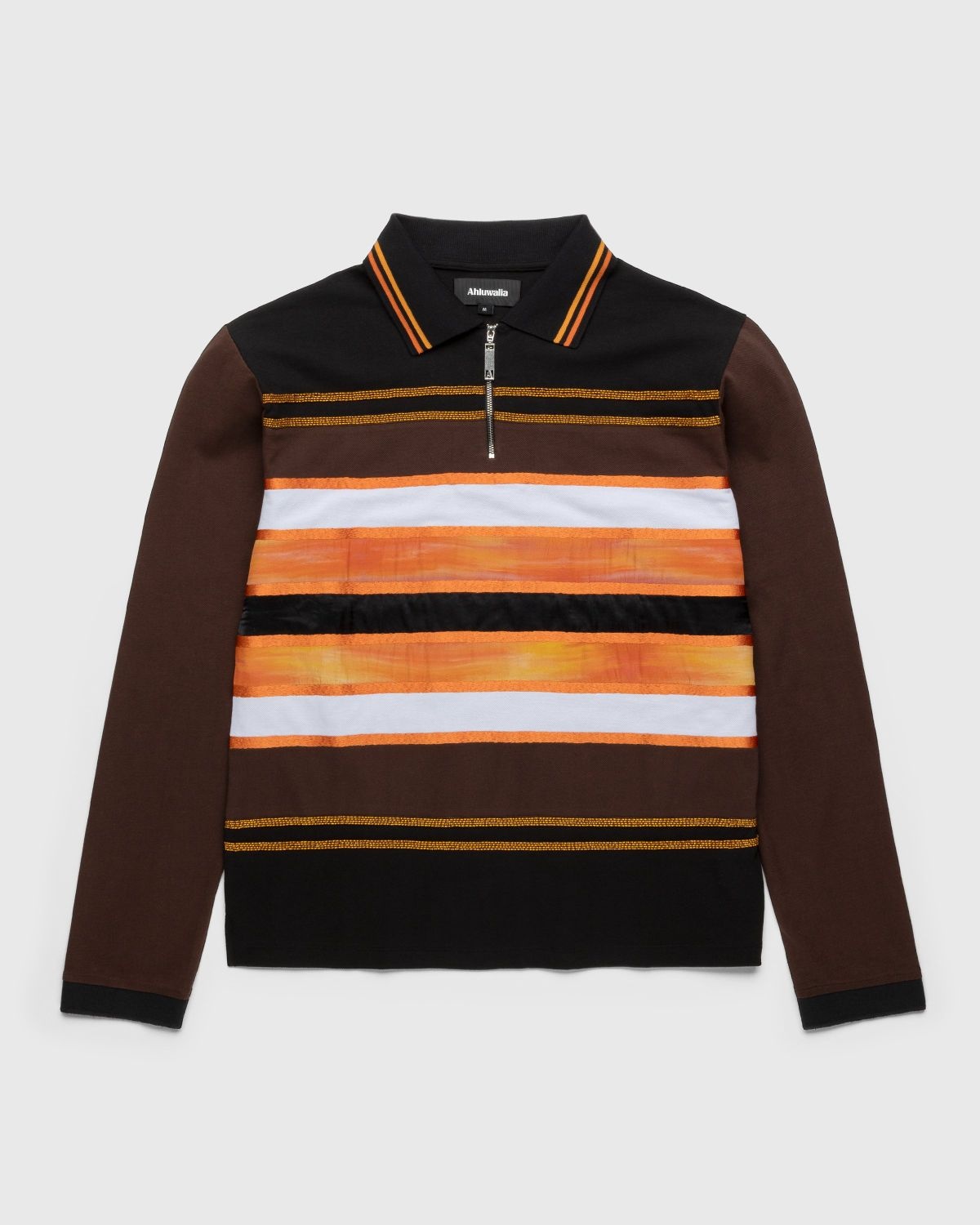 Ahluwalia – Mae Long-Sleeve Polo Brown - 1