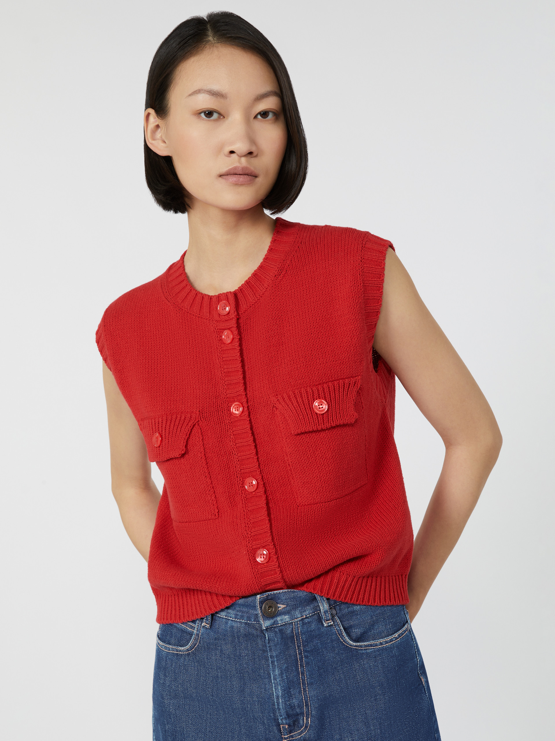 CAPRARA Cotton-blend yarn gilet - 5