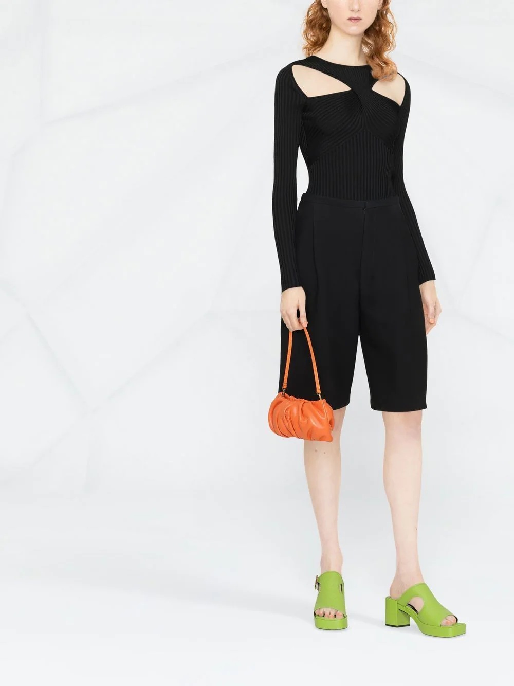cut-out knitted top - 2