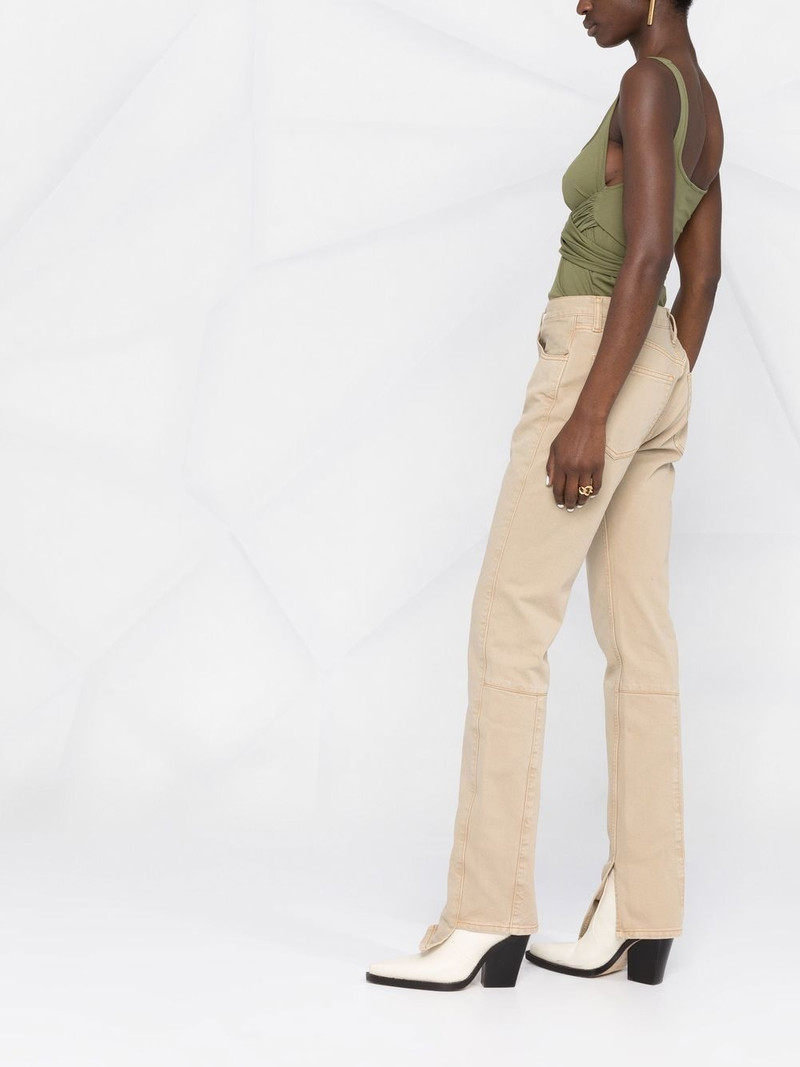 slit-hem straight-leg jeans 6
