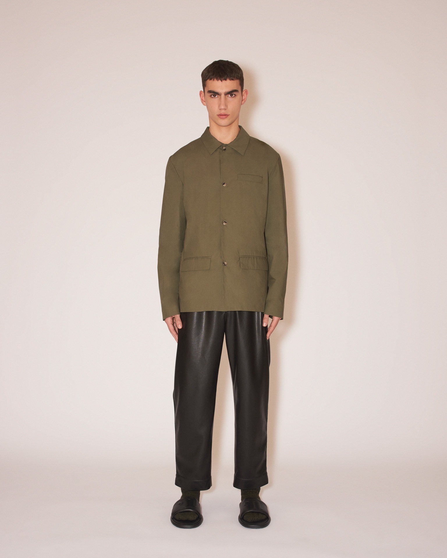 JAO - Point-collar overshirt - Olive - 2