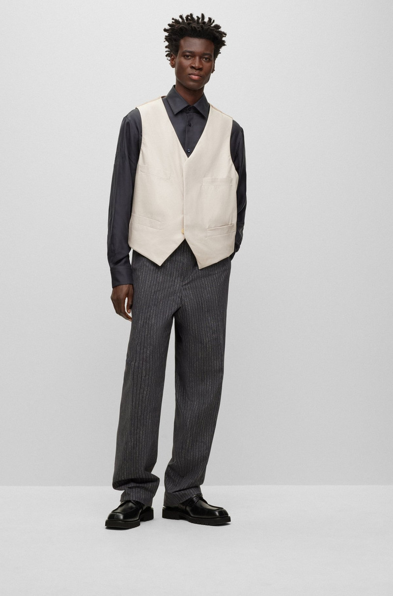 BOSS PADDED COTTON WAISTCOAT WITH CONCEALED CLOSURE outlook