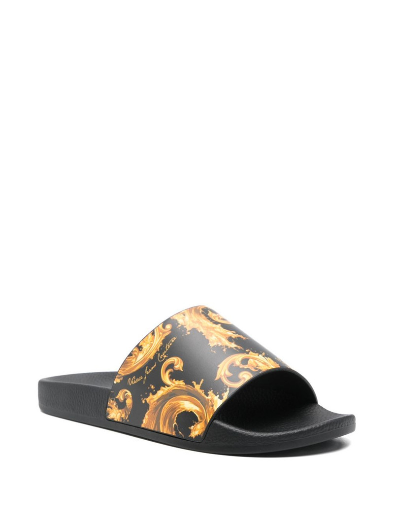 VERSACE JEANS COUTURE baroque-print slides outlook