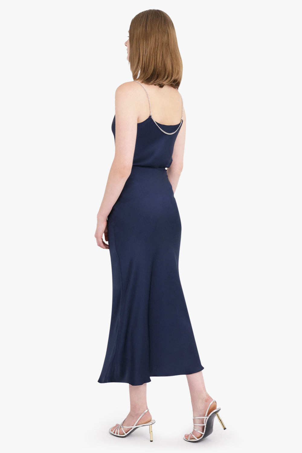 CHAIN DETAIL MAXI SKIRT | DEEP NAVY - 6
