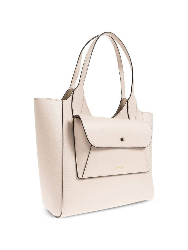 small Lea flap leather tote bag 4