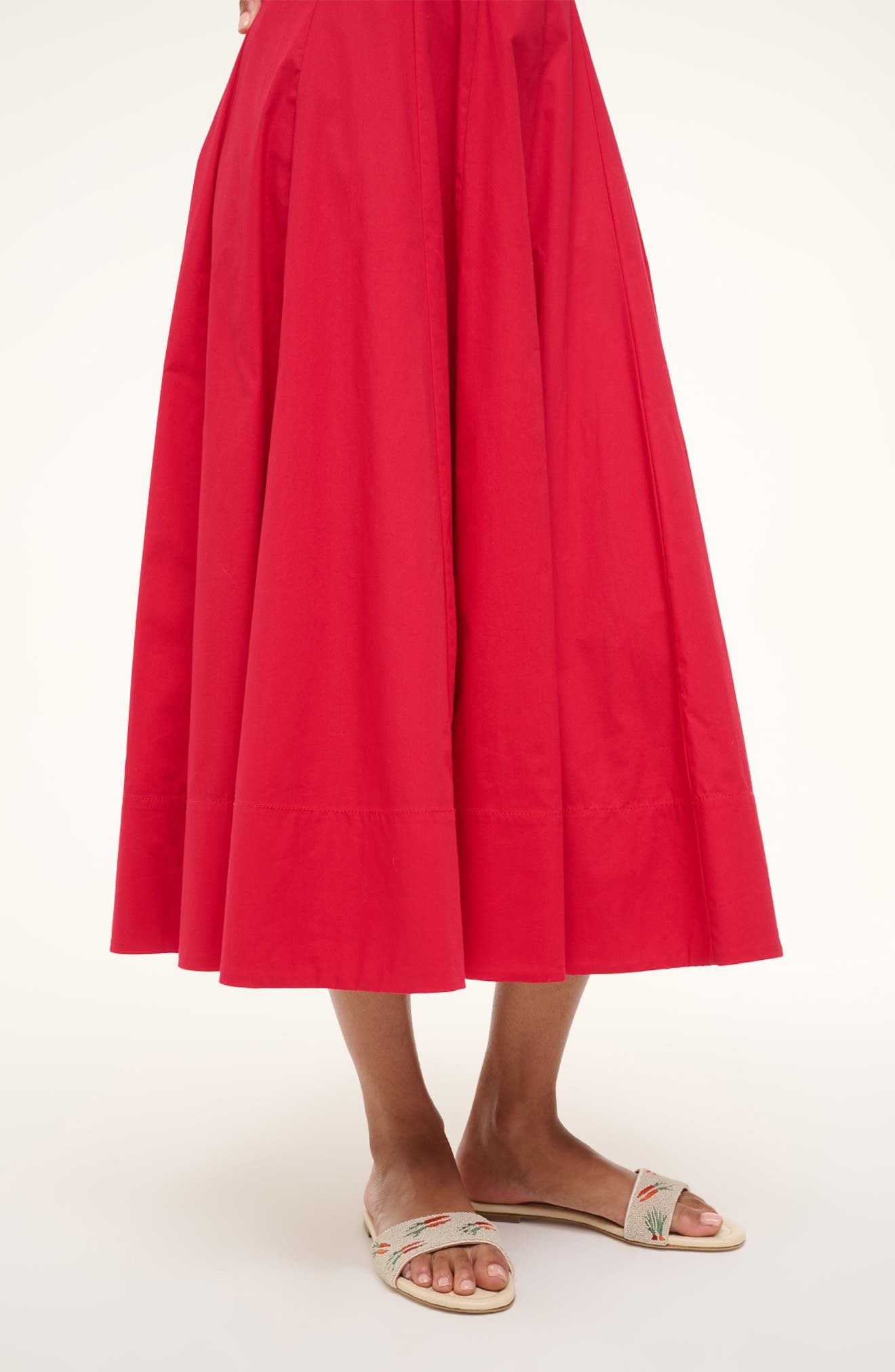 STAUD Wells Sleeveless Stretch Silk Midi Dress in Cherry at Nordstrom - 4